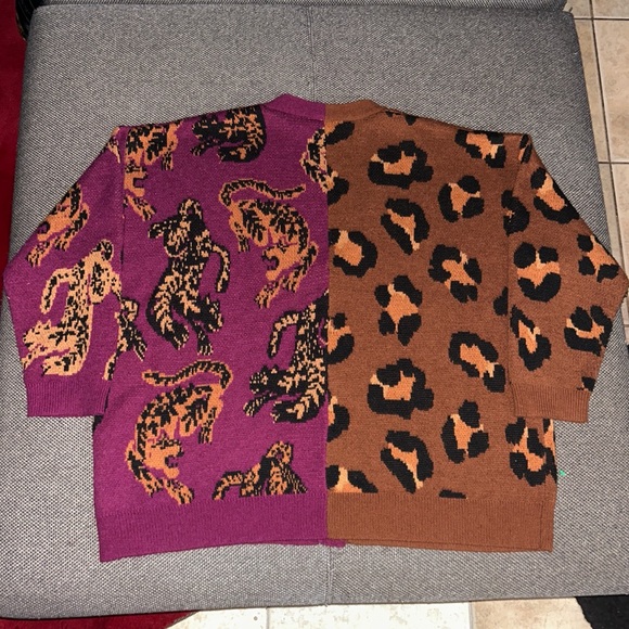FARM RIO Mixed Wild Leopards Knit Cardigan Size XL - Picture 4 of 4